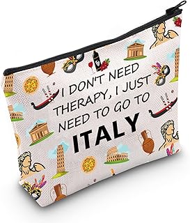 TSOTMO Italy Gift Italy Travel Makeup Bag Italy Trip Toiletry Bag for Traveler Italian Vacation Gift Italy Lovers Gift (C.Therapy Italy)