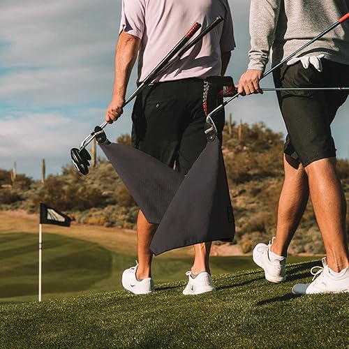 Miniatura 4 de STICKIT Toalla magnética, color negro, paquete de 2, toalla de golf de microfibra de primer nivel con bolsillos profundos de gofre, imán de fuerza