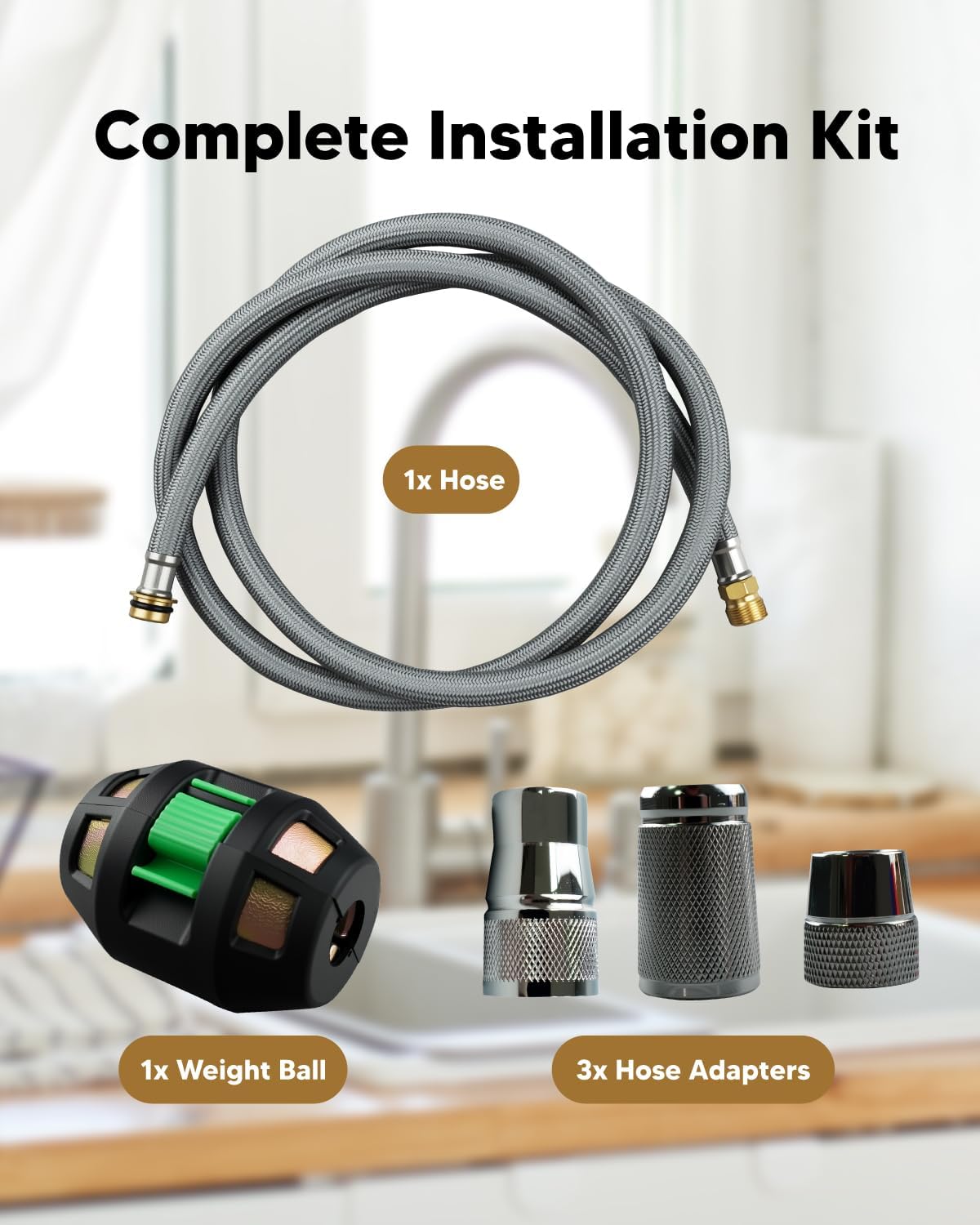 Kitchen Faucet Hose Compatible with Grohe Replace 48293000, Flexible Shower Hose with Weight Spray Hose for Pull Out Kitchen Sprayer