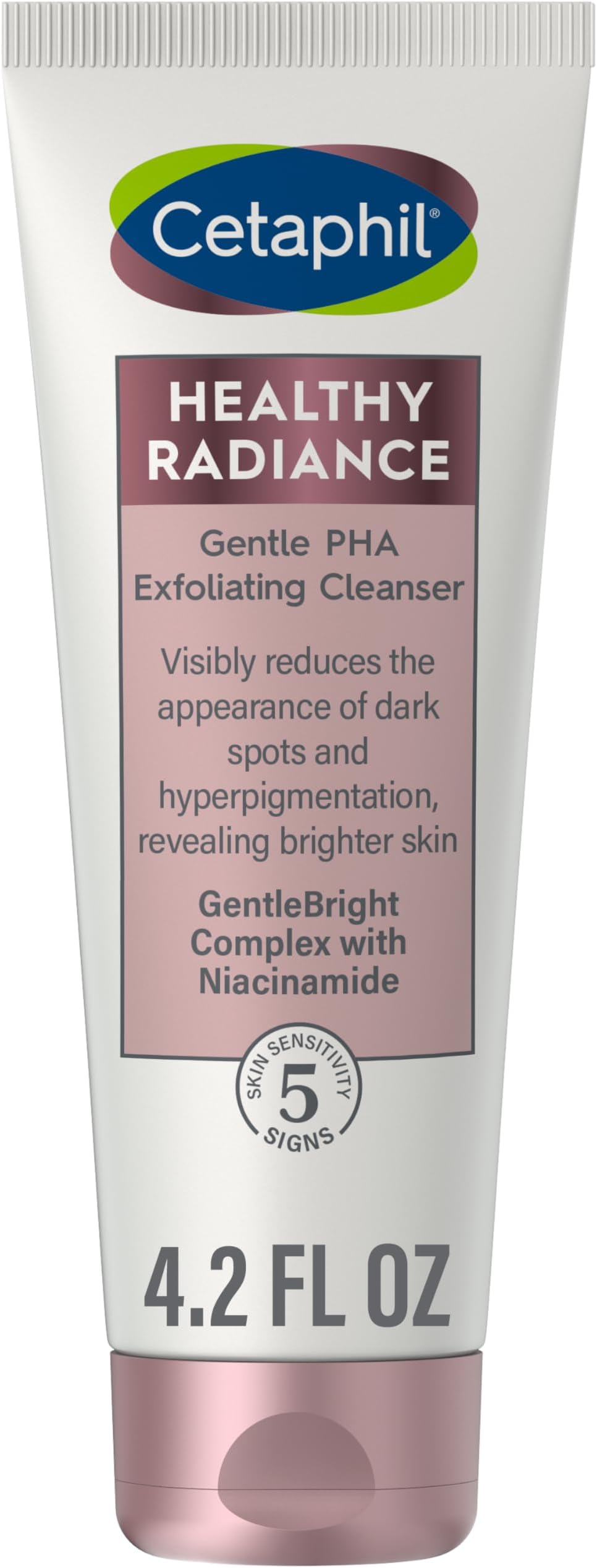 Cetaphil Face Wash by, Healthy Radiance Gentle Exfoliating Cleanser, Visibly Reduces Look of Dark Spots and Hyperpigmentation, Designed for Sensitive Skin, Hypoallergenic, Fragrance Free, 4.2oz