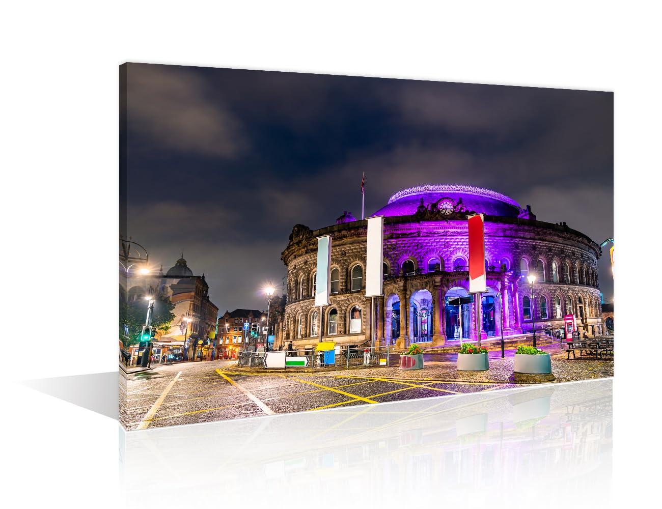 TISHIRON Leeds Corn Exchange Home Decor Art Prints 1 Pieces West Yorkshire England Pictures Modern Home Decor Posters and Prints Stretched and Framed Ready to Hang (24" Wx36 H) โ image 1