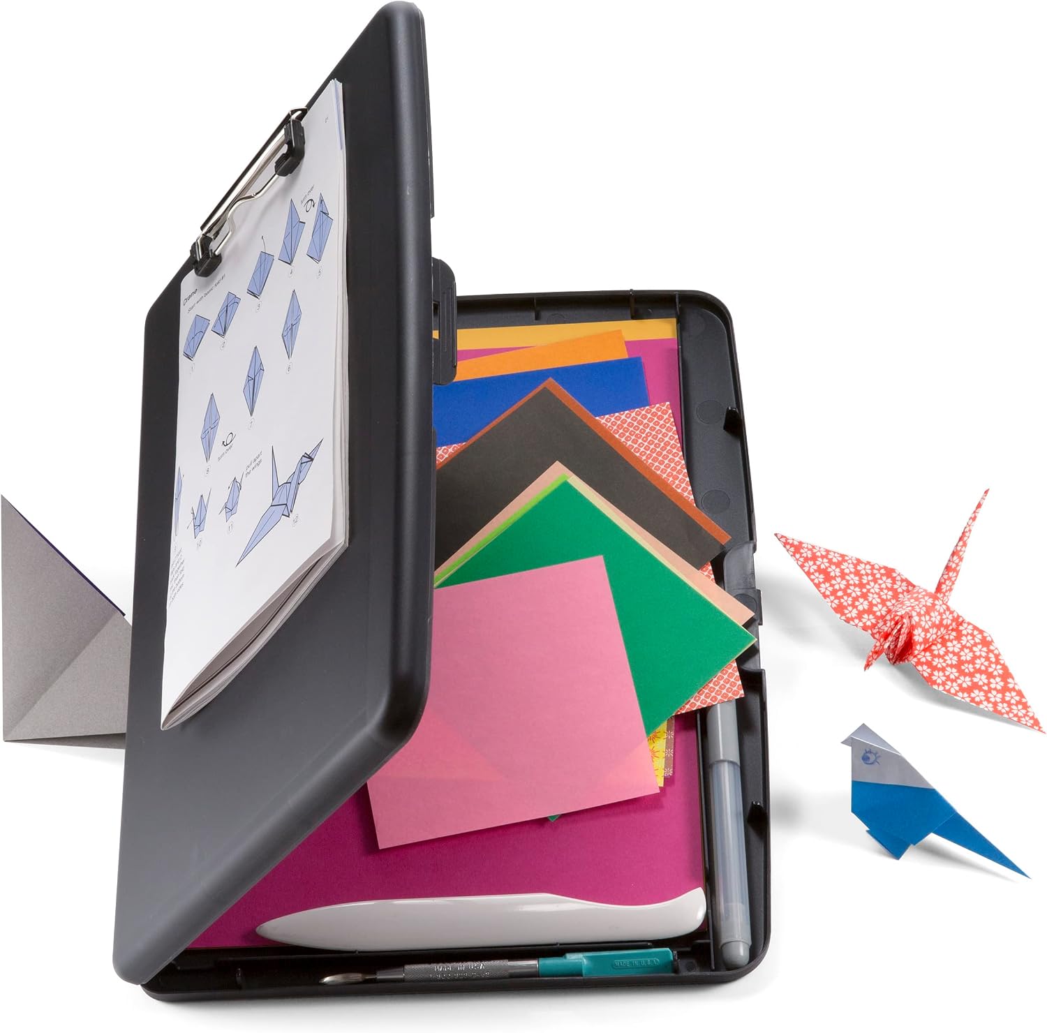 Officemate Storage Clipboard Case with Low Profile Clip, Gray (83375)
