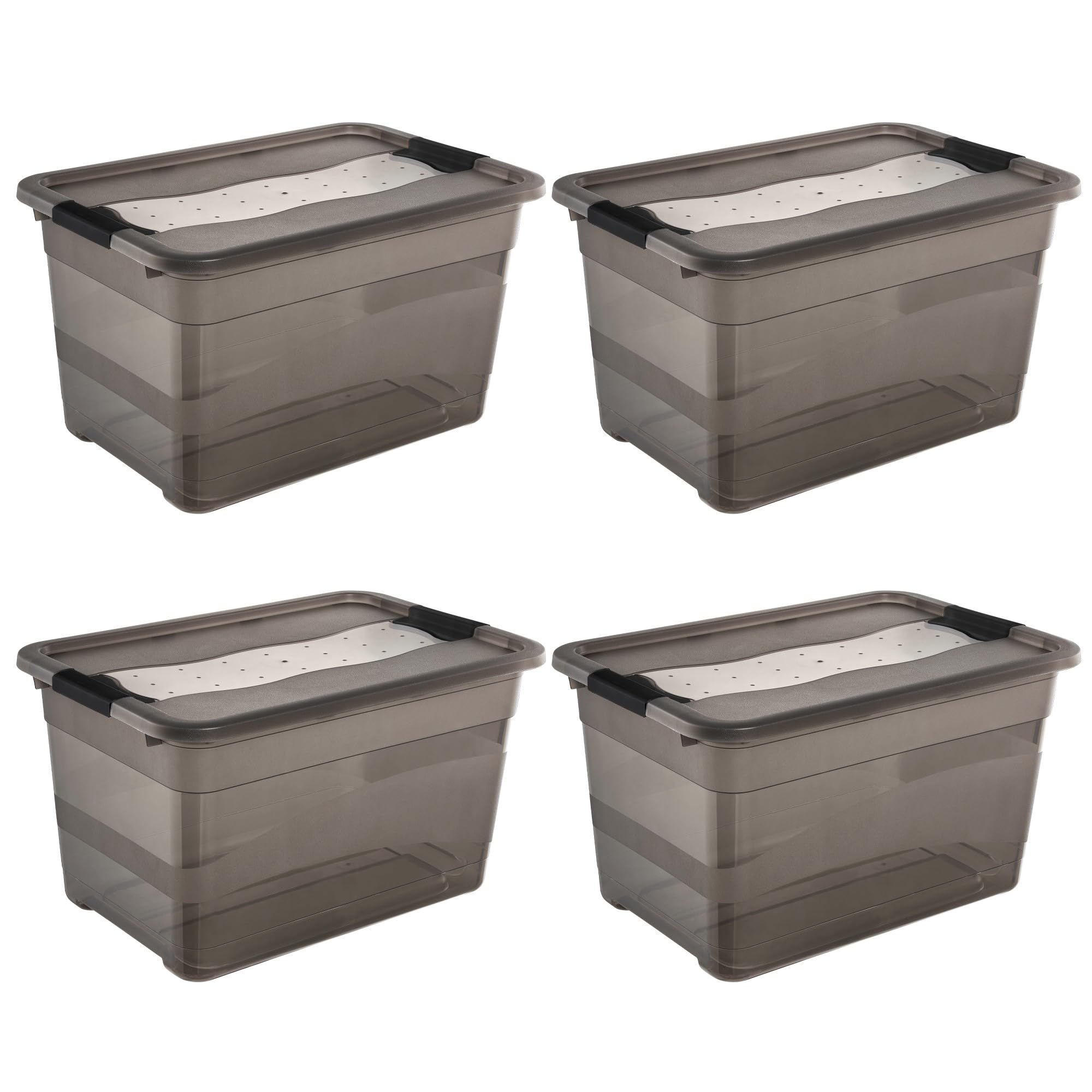 Bac Cornelia 52L keeeper boîte plastique transparente de rangement