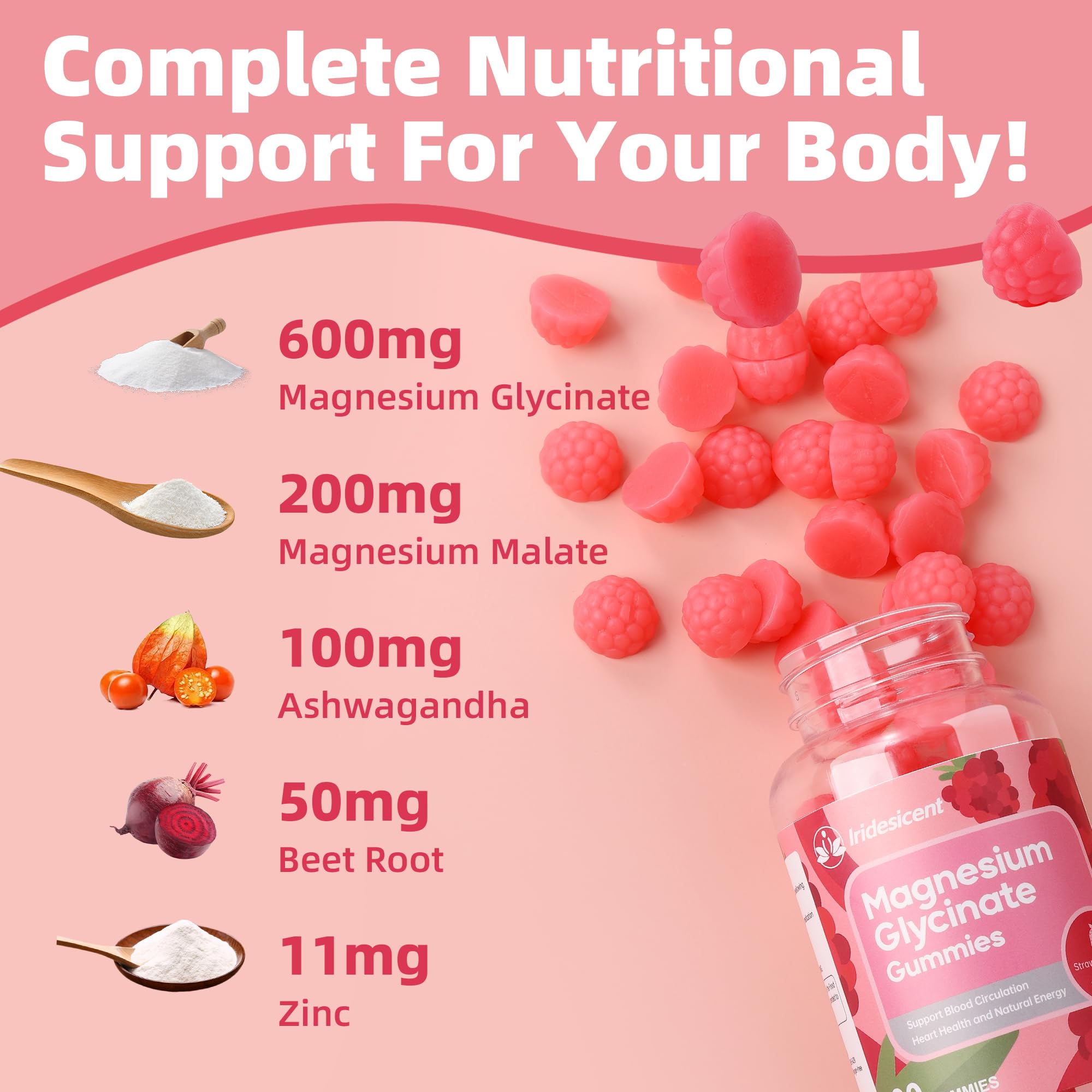 600mg Magnesium Glycinate Gummies, 120 Count — Amazon image 3