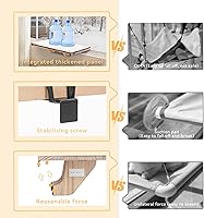 Vista 3 de PETSFIT Percha de Ventana para Gatos para 2 Gatos, Hamaca Ajustable para Gatos con Estera de Forro Polar Extraíble, Diseño de Madera Maciza Natural