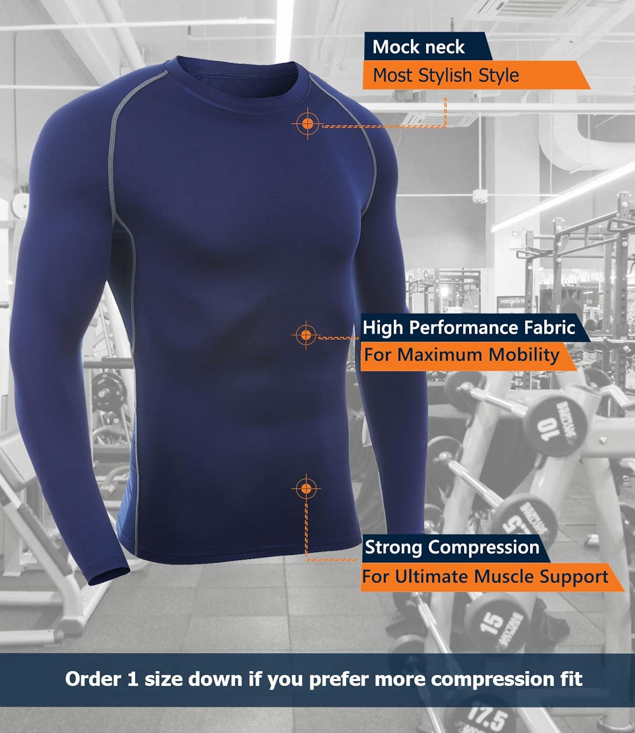 SILKWORLD Men's Long-Sleeve Compression Shirt Base-Layer Running Top : Automotive