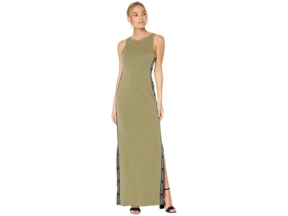 

Bebe Logo Tape Long Dress (Deep Lichen Green) Women's Dress