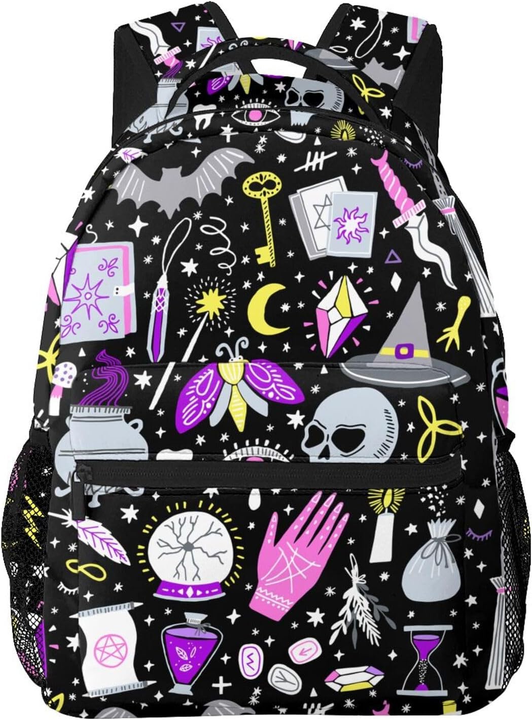 Magical Gothic Witch Goth Backpack For School Laptop Bags Bookbag Big Casual Daypack For Student Girls Boys Kids Teens Travel Sports Work
