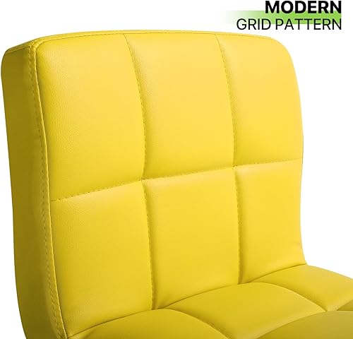 Miniatura 40 de Magshion Juego de 2 taburetes de bar blancos, de piel sintética, con altura de mostrador, sillas de bar tapizadas ajustables giratorias para isla de