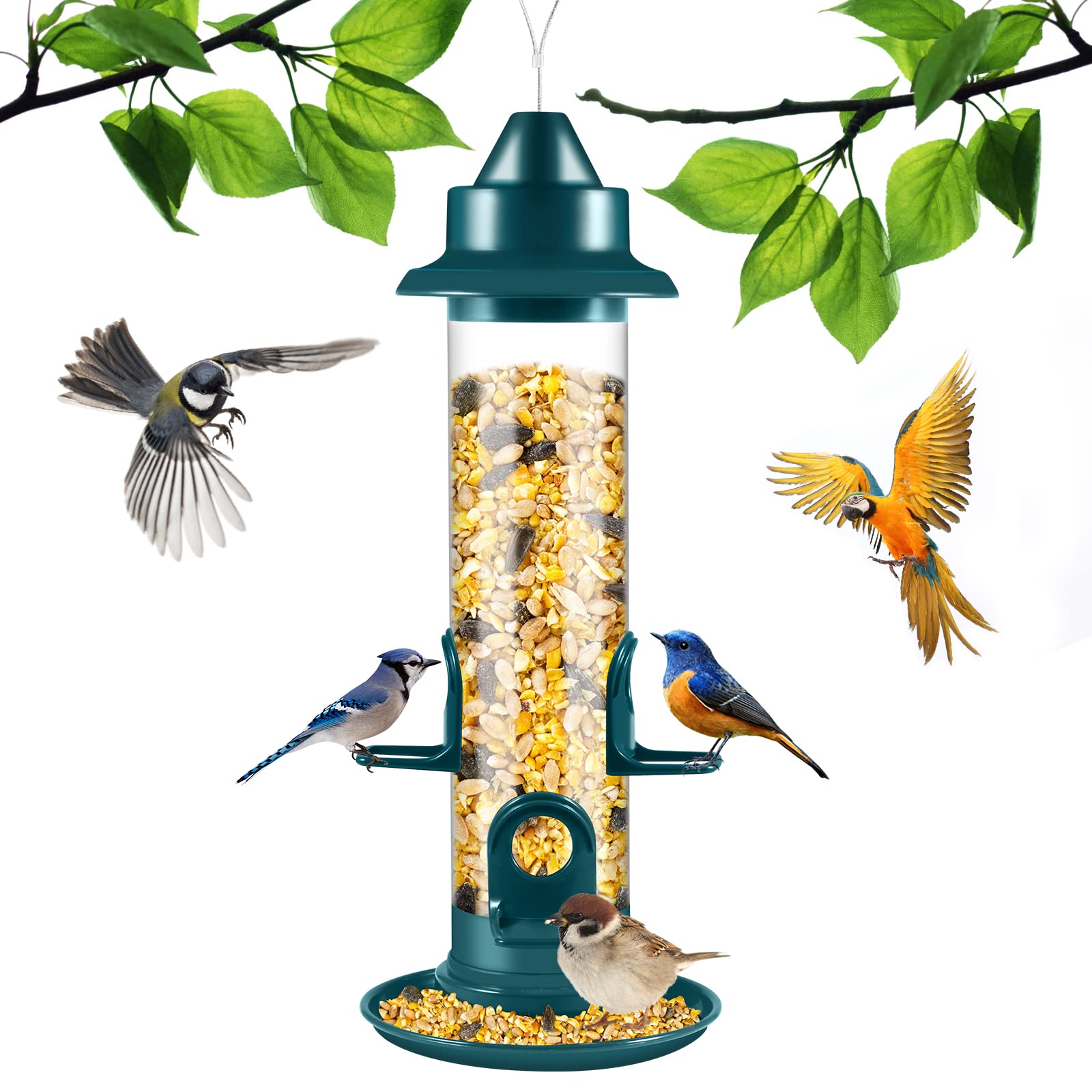 Buy Controlofoul Hanging Bird Feeder, Plastic Tube Feeding Station