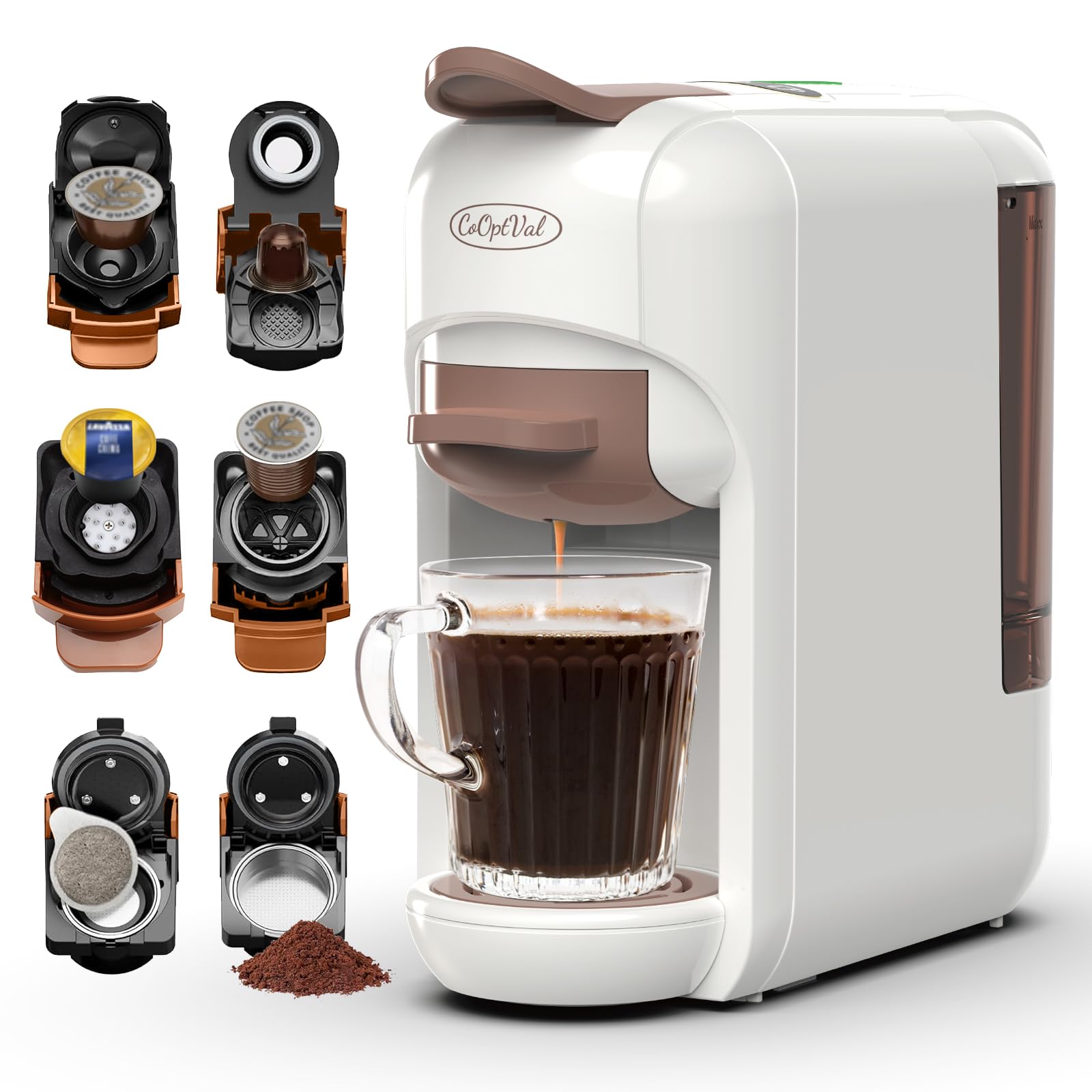 Espresso Machine K Cup Mini Coffee Maker 19-Bar Small Espresso