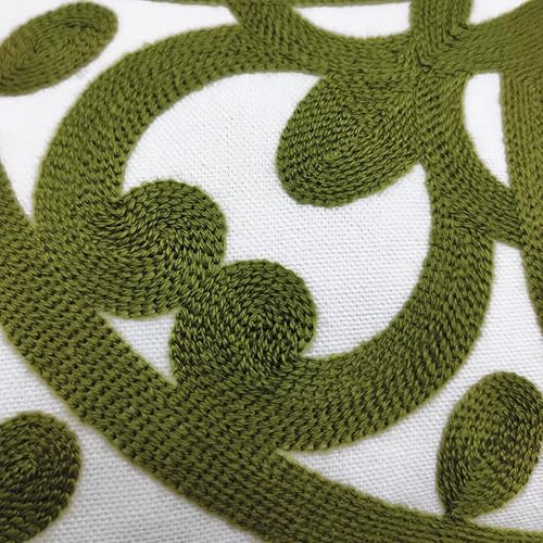 Miniatura 3 de Alysheer Funda de almohada decorativa lumbar bordada de 12 x 20 pulgadas, patrón clásico bohemio de mandala bordado de algodón, funda rectangular de