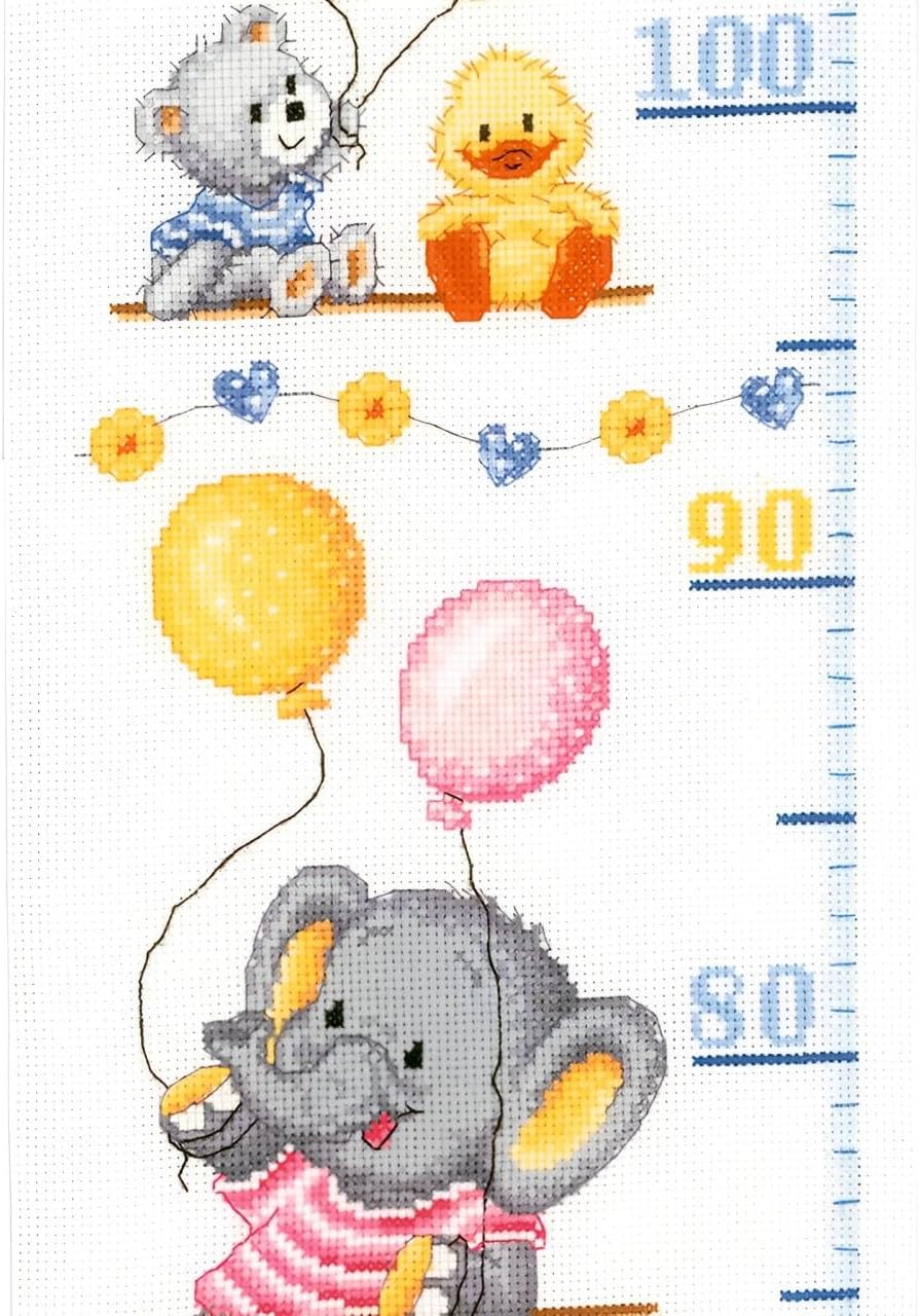Vervaco Height Chart Baby Shower Counted Cross Stitch, Multi-Colour