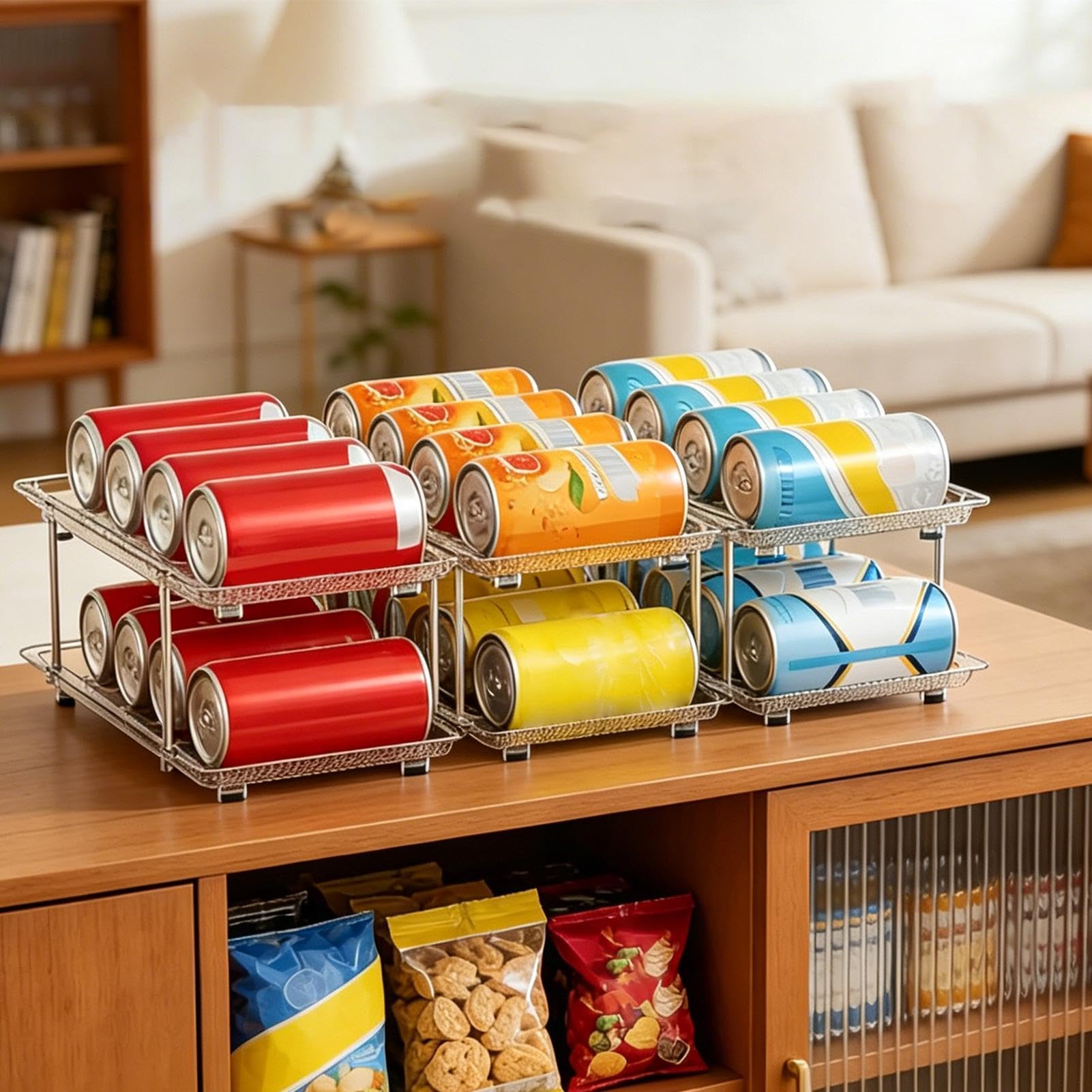 Genérico Dispensador De Latas para Cocina Multifuncional Ahorra Espacio | Organizador De Comida Enlatada Para Gatos Para Armario Cocina Inauguración Y Cumpleaños
