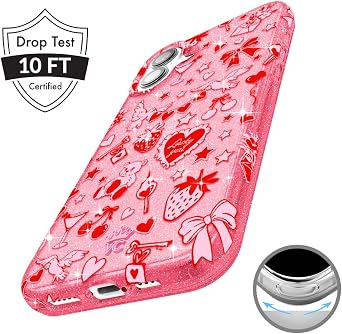 VELVET CAVIAR for iPhone 16 Case - Compatible with MagSafe [10ft Drop Tested] - Valentine's Day - Be Mine Glitter