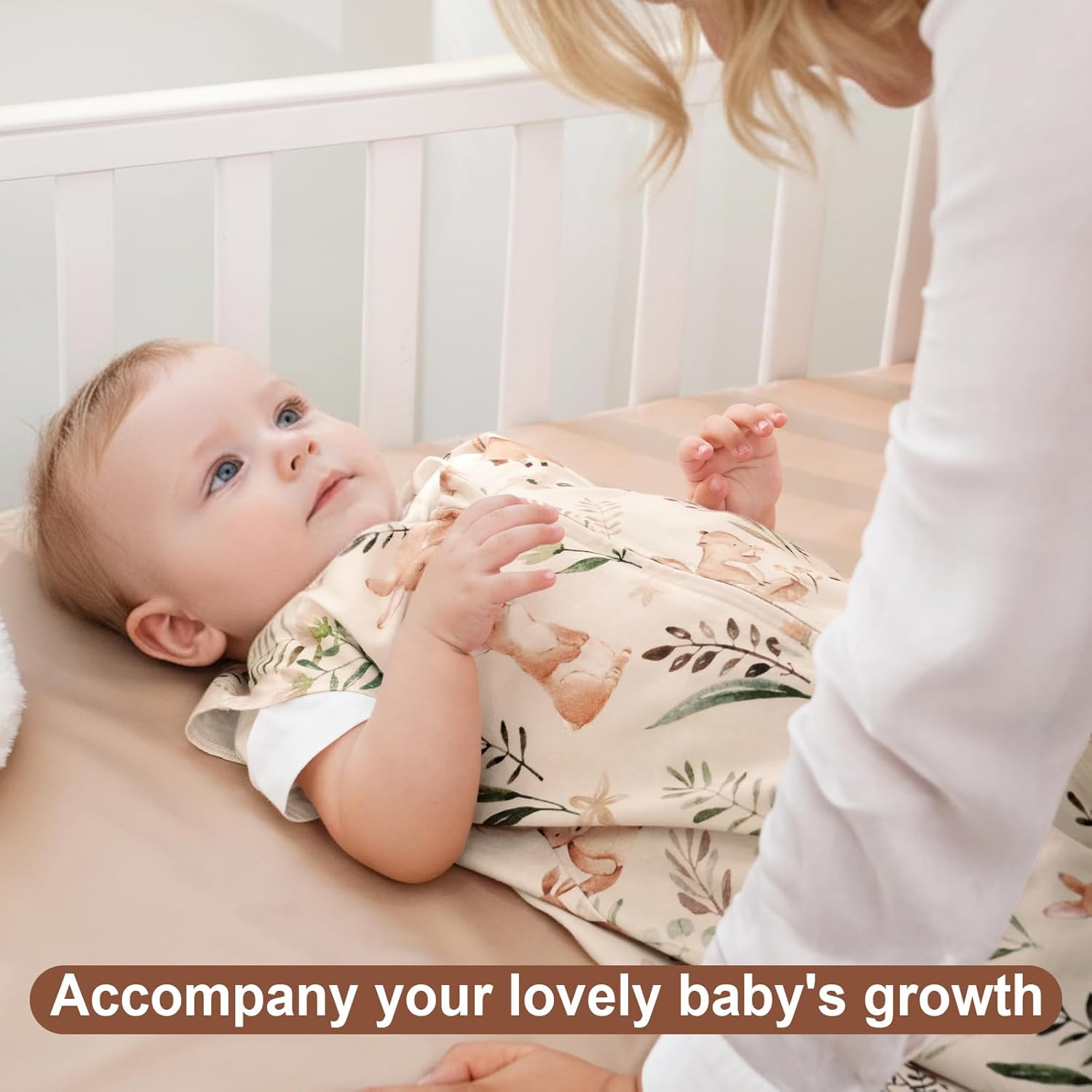 PHF Soft Baby Wearable Blanket 18-24 Months 100% Cotton Wearable Blanket, 2-Way Zipper 0.5 TOG Toddler Sleeping Bags 3 Pack, Comfy Sleep Bag for Baby Boys Girls, Woodland (X-Large) - Image 7