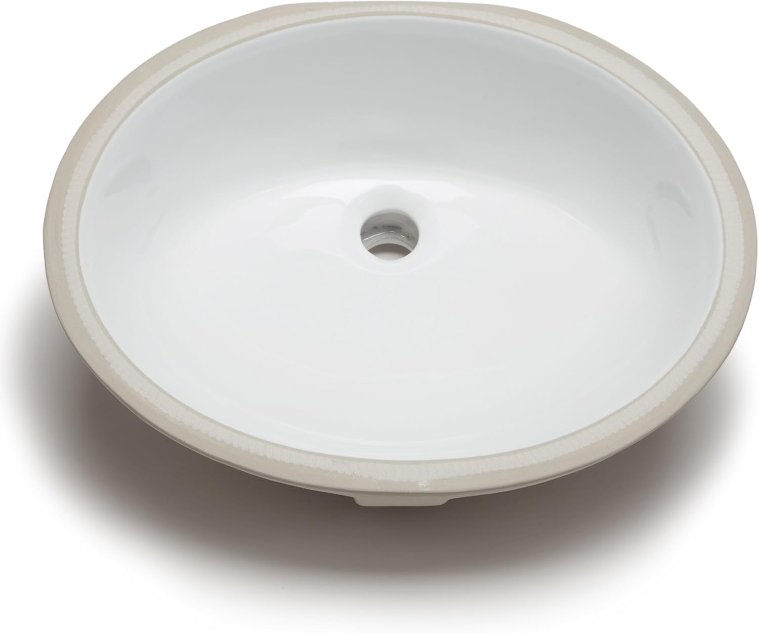 Hahn Ceramic VC006 Medium Oval Ceramic Bathroom Sink, White