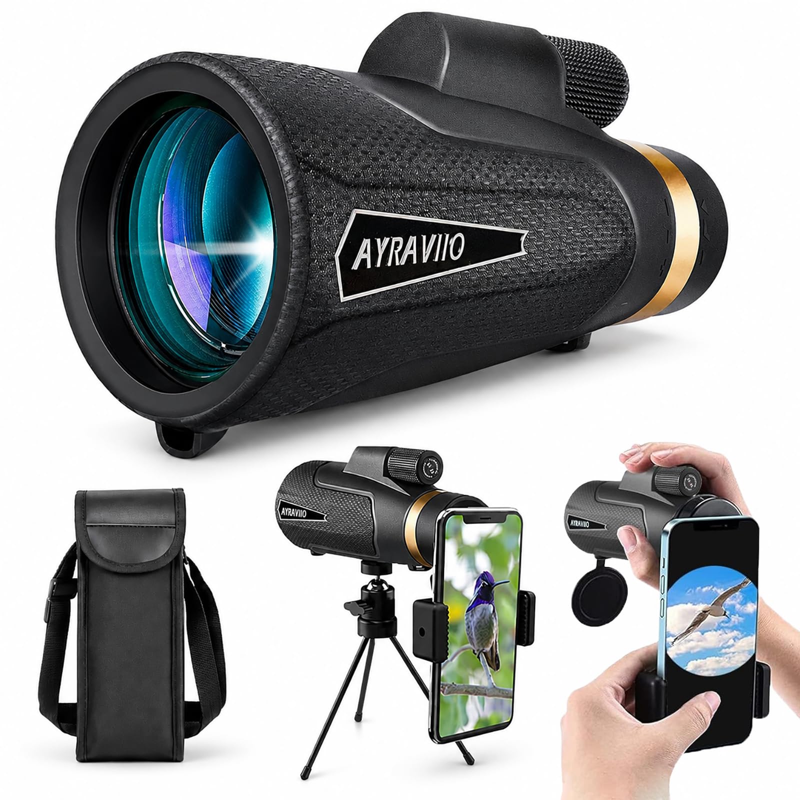 Aukersn 12x60 monocular with tripod