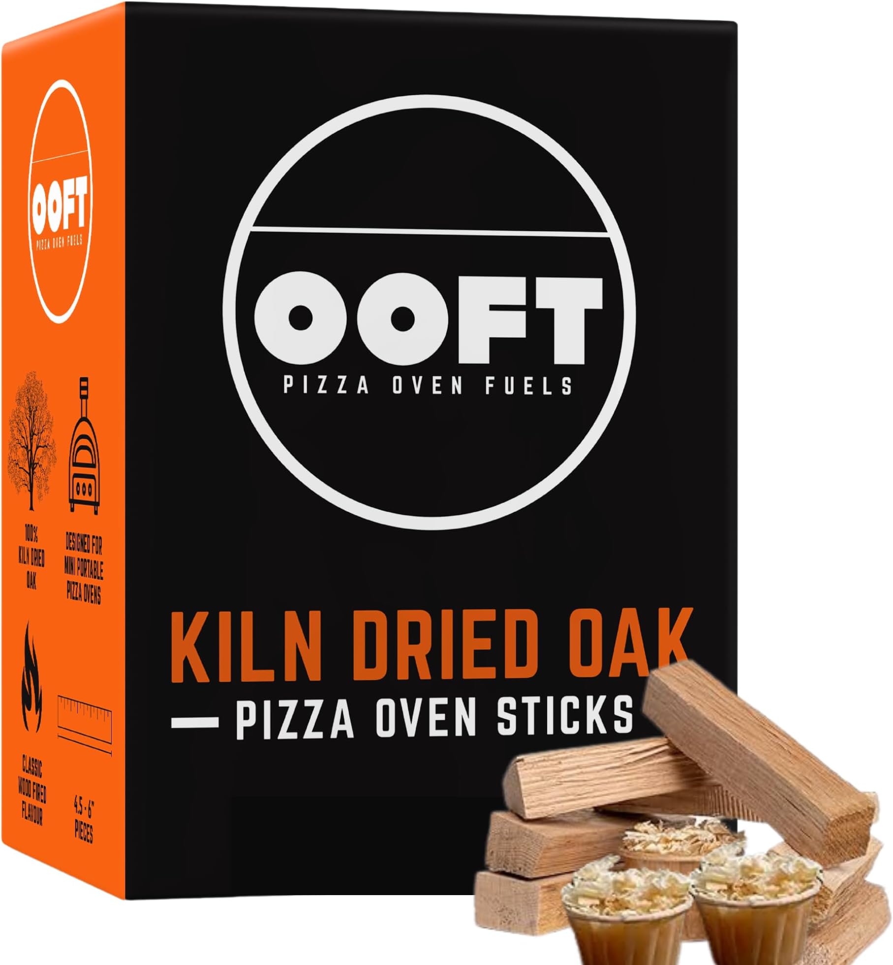 6 Inch Mini Pizza Oven Wood - 100% Kiln Dried Oak - Perfect for Ooni Karu, Solo Stove Pi and Other Mini Pizza Ovens - 12-14lb Box - Hardwood Pizza Oven Kindling Logs - High Heat & Slow Burn