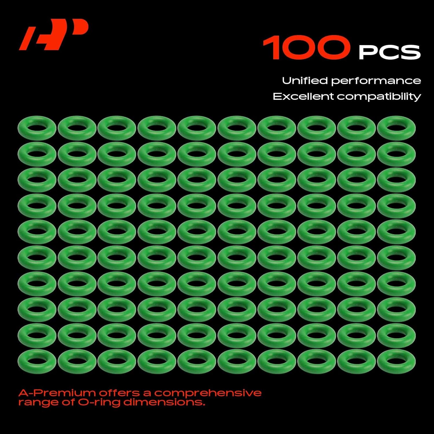 A-Premium Universal AC System Repair Kit, Exact ID (10.69±0.13mm) Exact CS (5.33±0.13mm), HNBR, 100Pcs