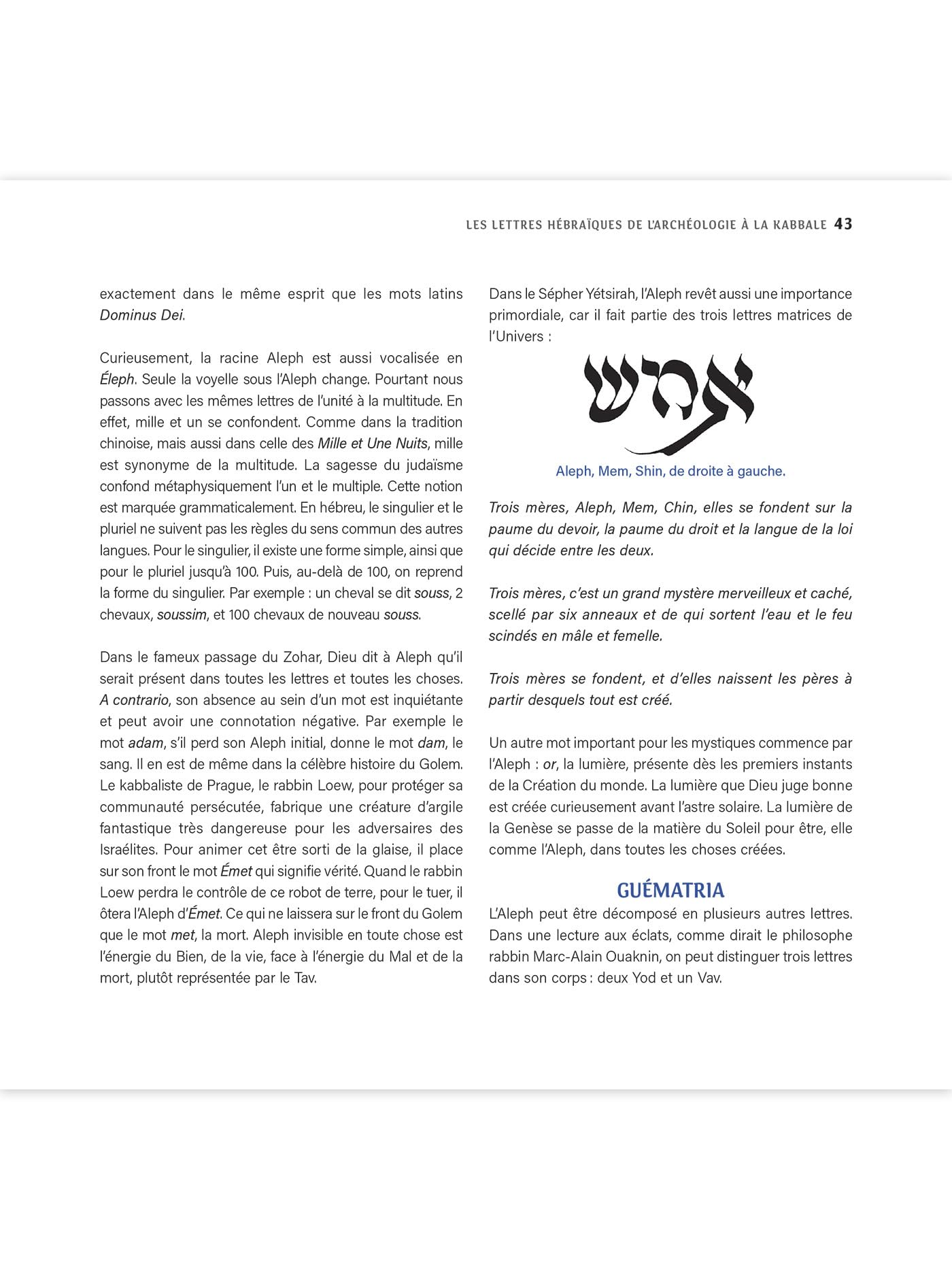 Les lettres sacrées de l'alphabet hébreu