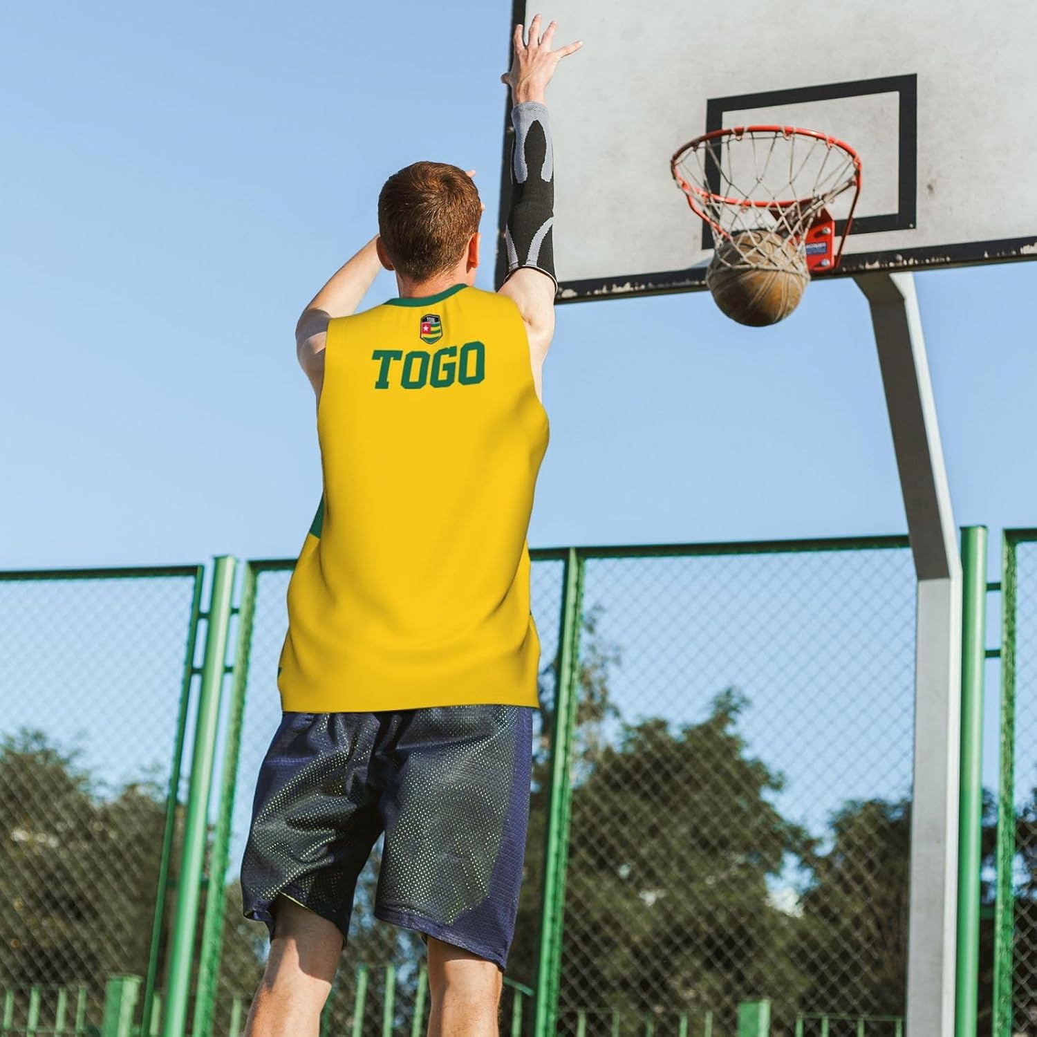 Togo Flag 2 Basketball Jersey Sports 3D Vest Shirt for Men Running Fitness Training Team Jerseys