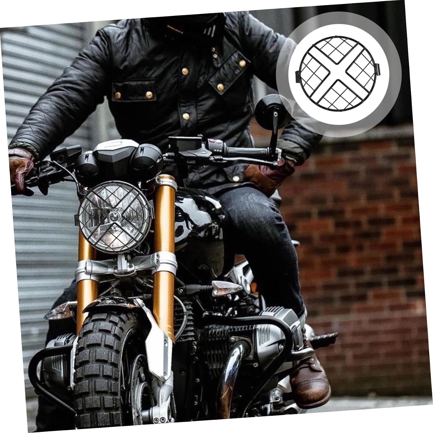 Cabilock Motorcycle Headlight Guard Cover Universal Grille Protector for CG125 Sturdy Mesh Design for Enhanced Safety and Style