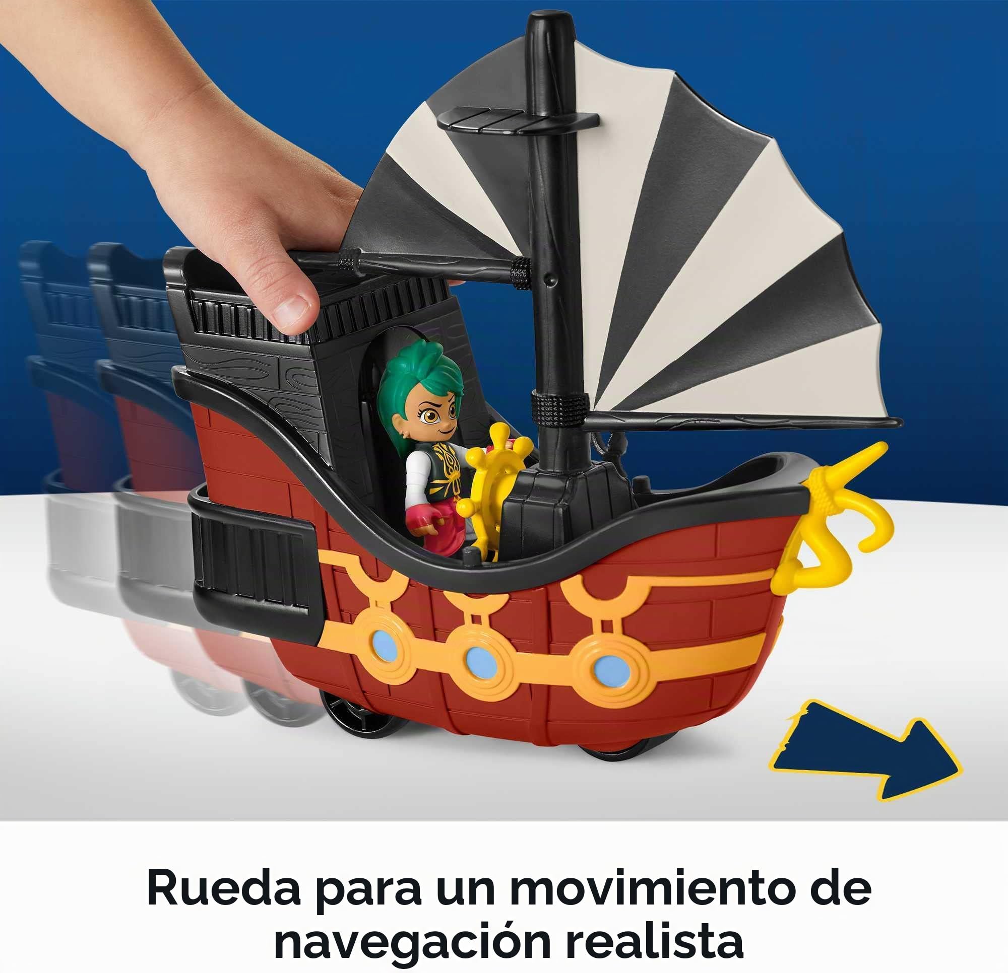 Fisher-Price Nickelodeon Santiago of The Seas Bonnie Bones Figure & El Calamar Pirate Ship Toy for Preschool Pretend Play Ages 3 Years and up