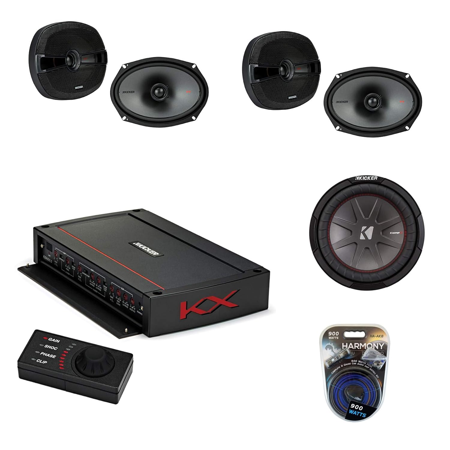 Kicker Car Audio 5 Channel Amplifer with 10" 400W RMS 4Ohm