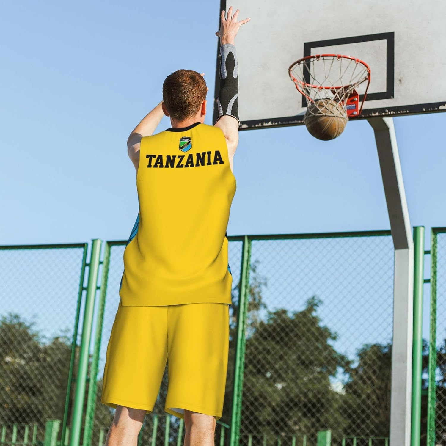 Tanzania Emblem (4) Basketball Jersey Uniform Suit for Men Adults Training Athletic Set