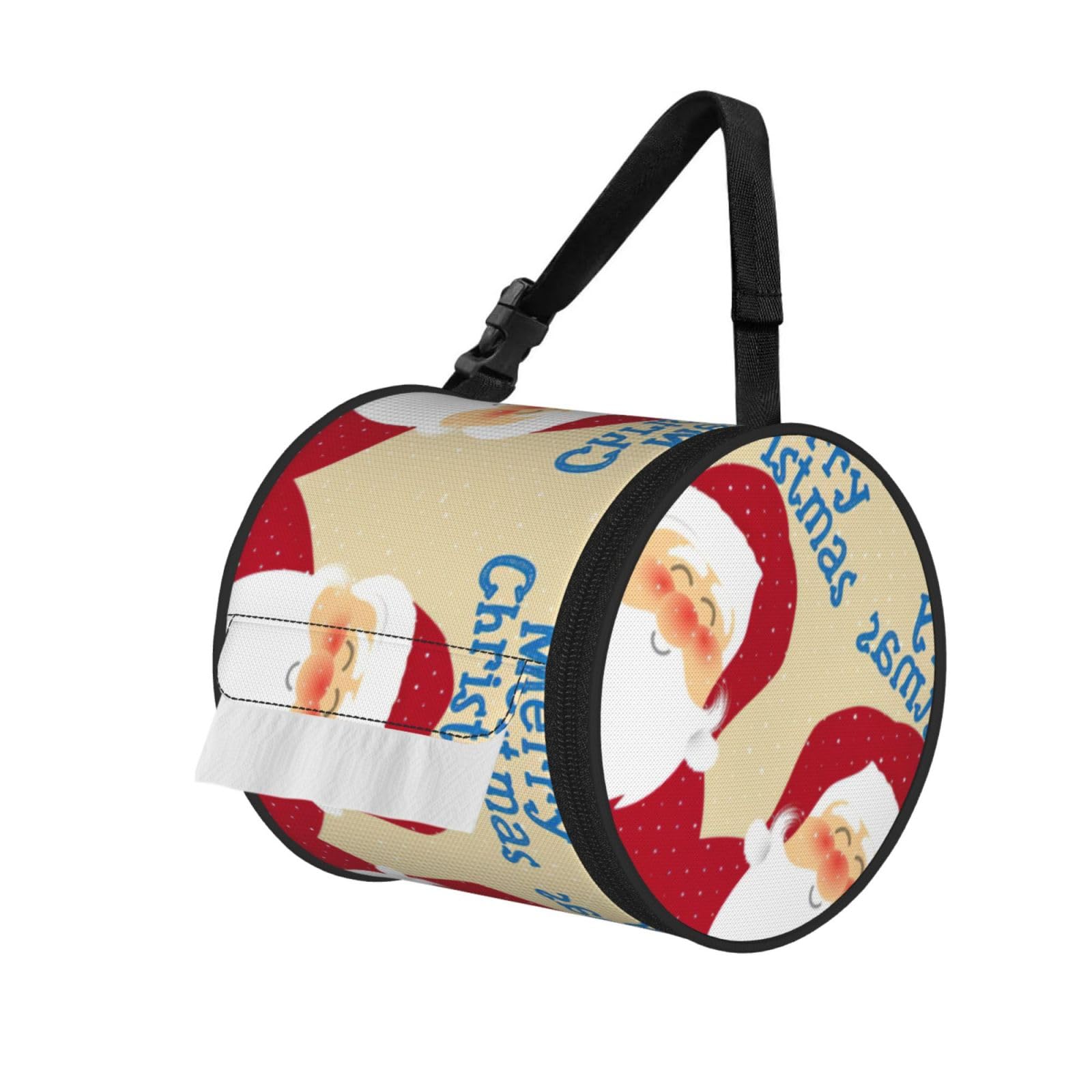 Xmas Print Fashion Tissues Organizer Box, Hanging Tissue Holder For Purse Coins For Car Office Daily Outing