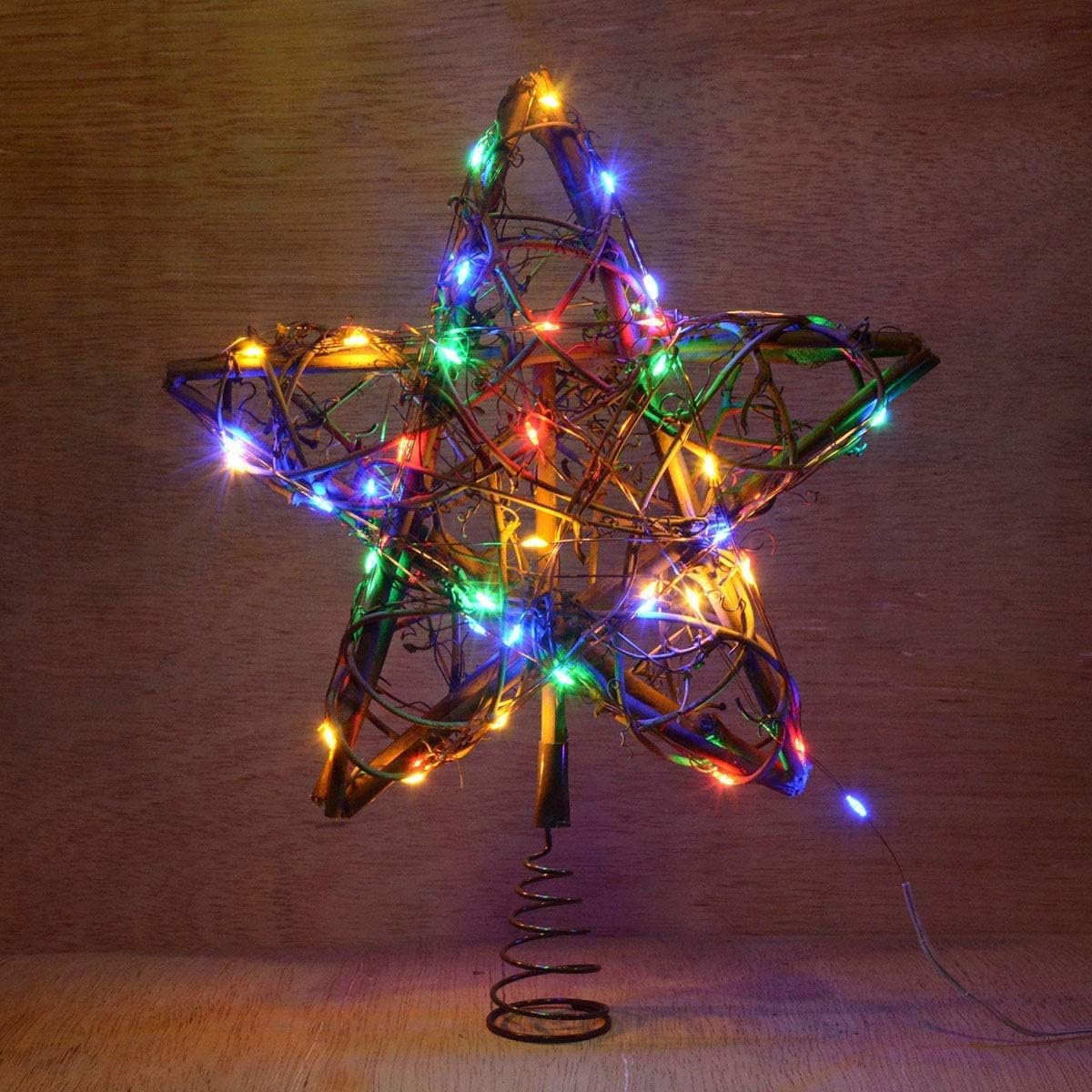 Homeleo Battery Operated Christmas Star Tree Topper with Prewrapped