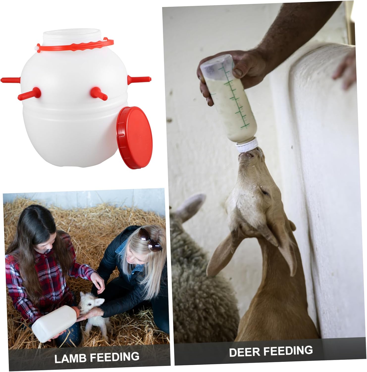 Cabilock Silicone Lamb Feeder Bottle Thickened Plastic Bottle for Sheep Goats Dogs and Pigs Capacity High Temperature and Low Temperature Resistant