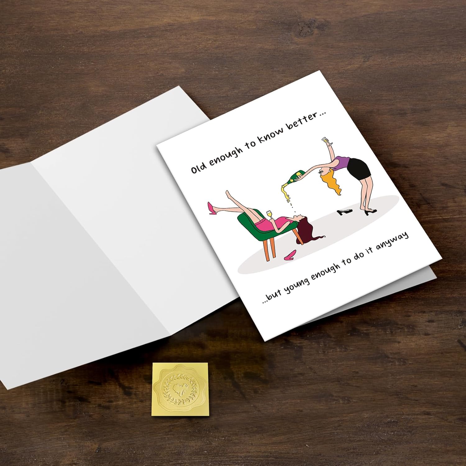 Female Friend Birthday Card Funny, Happy Birthday Card for Girls Mom Bestie Bff (Old Enough) - Image 6