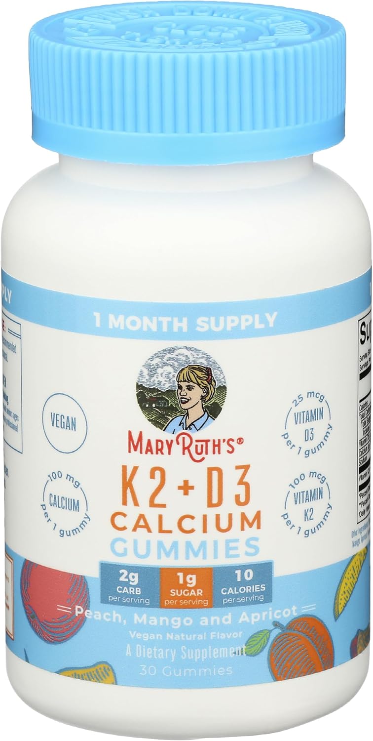Mary Ruth's Vitamin K2 & D3 + Calcium Gummies, 30 CT