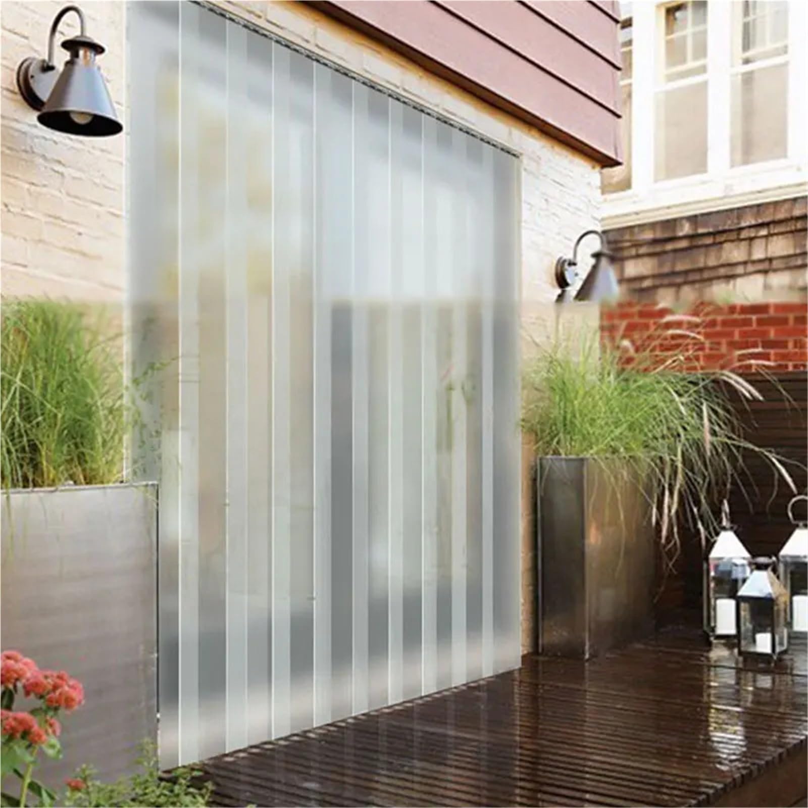 Rideaux à Bandes en PVC Transparent 1PCS Kit PVC Door Curtain Matte Windproof Air-Conditioning Soft Indoor Outdoor Room Hanging Strip Screen Warehouse(18x160)