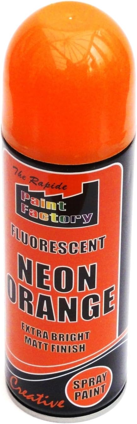 3 x Fluorescent Neon Orange Spray Paint Matt 225ml Auto Car Creative Paint