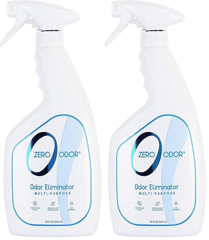 Removedor de Odores e Manchas Zero Odor em Spray, Sem Perfume, 2 Frascos de 650 mL