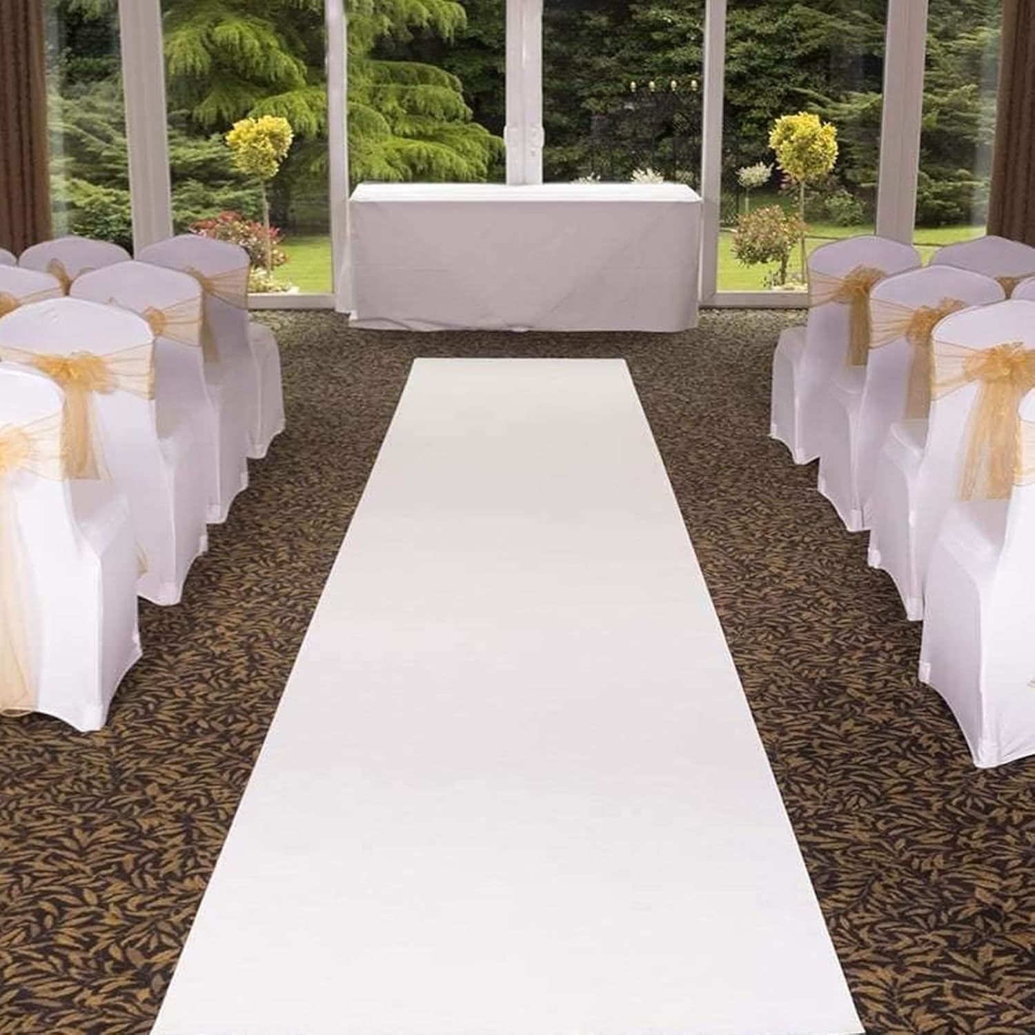 Wedding Aisle Runner, White Walkway Event Carpet Rug Non-Slip Runway Carpet for Wedding Party Indoor and Outdoor Decoration, Cuttable Polyester 10m 20m (Size : 1x50m)