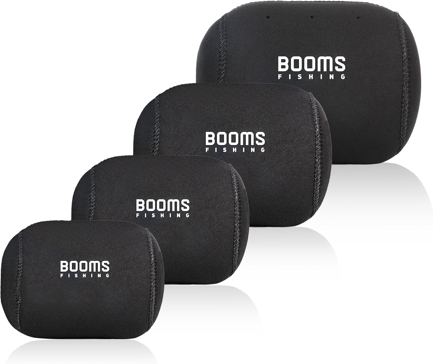 Booms Fishing RC1 Neoprene Reel Cover, Round Baitcasting Reels Cover, Fit for 50 100 200 300 400 800 1000 2000 3000 4000~10000 Conventional Reels, S/M/L/XL Size