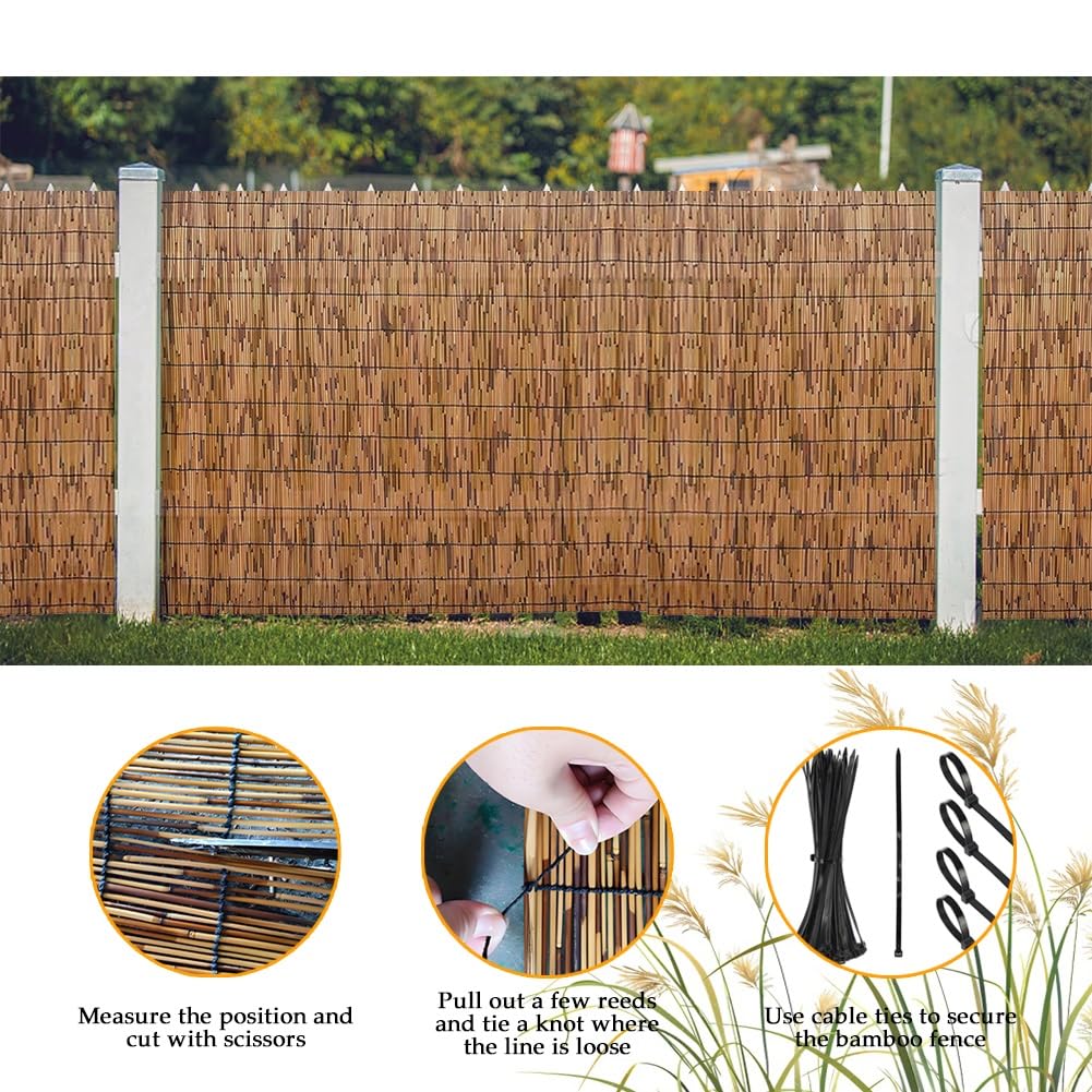 Esterno Giardino Recinzione, Blackout Stuoia in Cannette, Terrazza bambù Recinzione, Larghezza 50-160 Cm, Privacy Bamboo Stuoia per Giardino Balcone Recinzioni E Decorazioni(140 * 500cm)