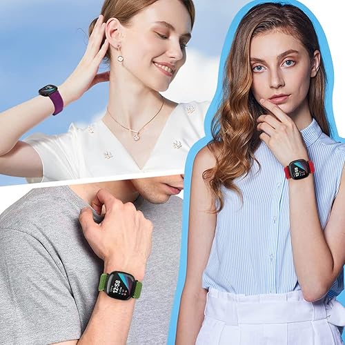 Miniatura 6 de Paquete de 10 bandas elásticas de nailon compatibles con Fitbit Versa 4, Fitbit Sense 2, Fitbit Versa 3, Fitbit Sense 3, Fitbit Sense para mujeres y