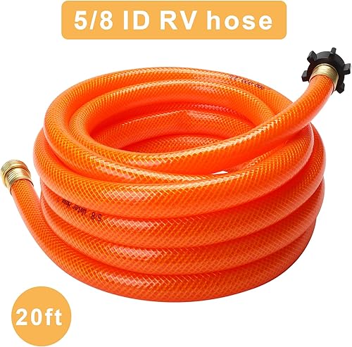 Miniatura 14 de Manguera de limpieza de tanque de agua negra, 5/8 pulgadas x 4 pies, naranja