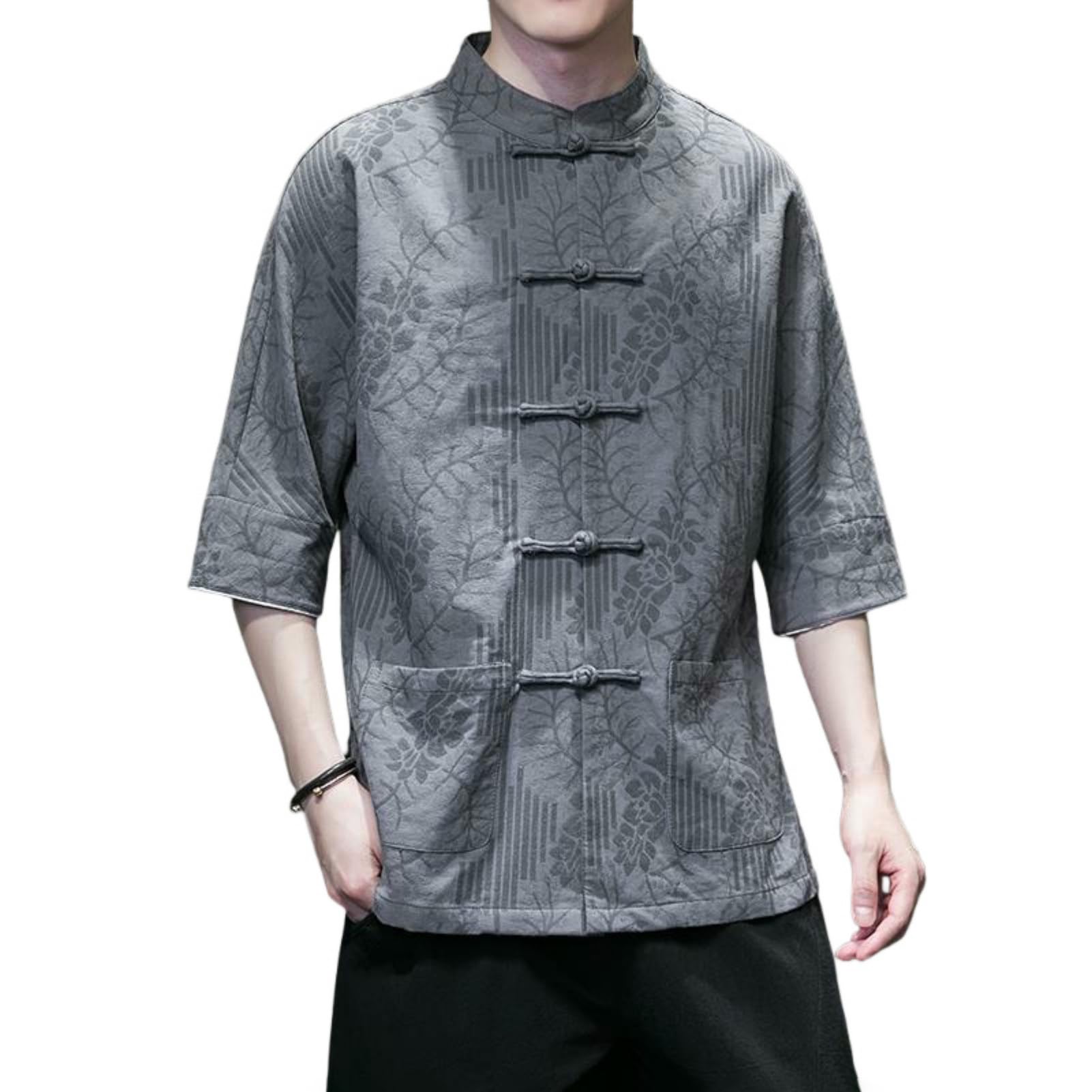 Chemise d'été pour vos soirées style chinois rétro et coupe Tang - 5