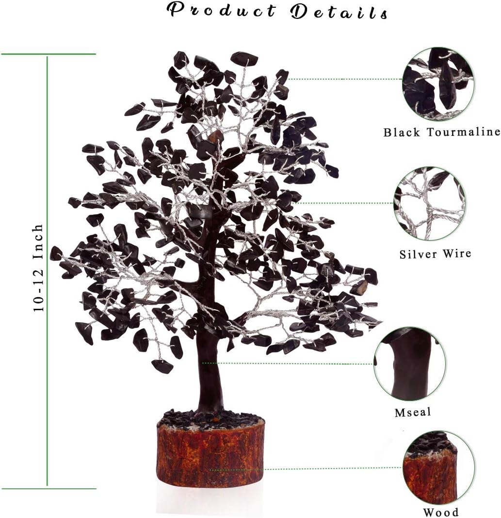Black Tourmaline tree, crystals and gemstones tree of life Feng Shui bonsai crystal tree, decorative home accessories - Image 5