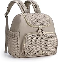 mommore Diaper Bag, Small Diaper Backpack, Stylish Baby Travel Backpack with Insulated Compartments, Changing Mat and Stroller Fasteners