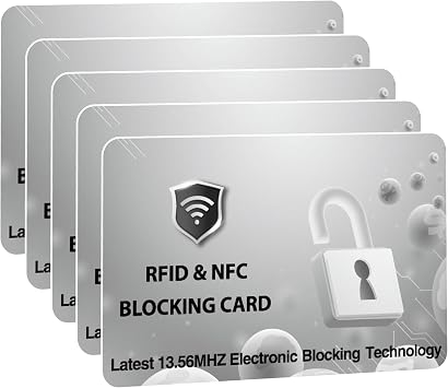 Jet International RFID Protected Cards, Grey 10 Pack Entire Wallet Purse Shield For Men & Women, NFC Contactless Bank Debit Credit Card Protector ID ATM Guard 5