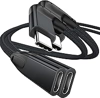 Vista 11 de UseBean Cable de extensión USB C en ángulo recto de 0.6 pies, 90 grados USB-C 3.2 Gen 2 20Gbps macho a hembra tipo C 4K cable extensor de video