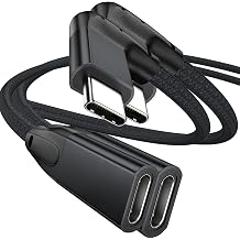 Right Angle USB C Extension Cable 3.3FT 2Pack, USB-C Male to Female Cable