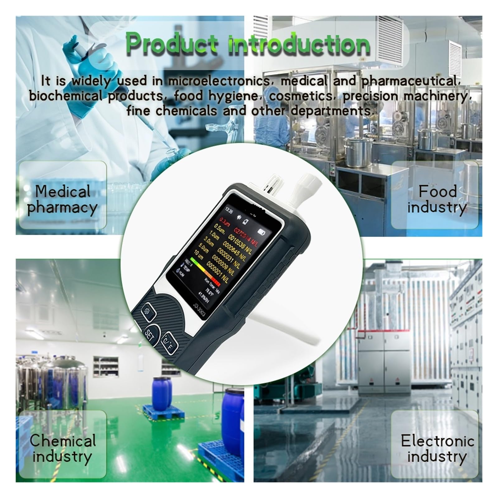 Rilevatore Gas, Contatore di particelle di polvere Rilevatore di CO2 PM2.5 a 6 canali con display LCD Tester di qualità dell'aria Monitor for gas for uso domestico,per casa ufficio scuola hotel